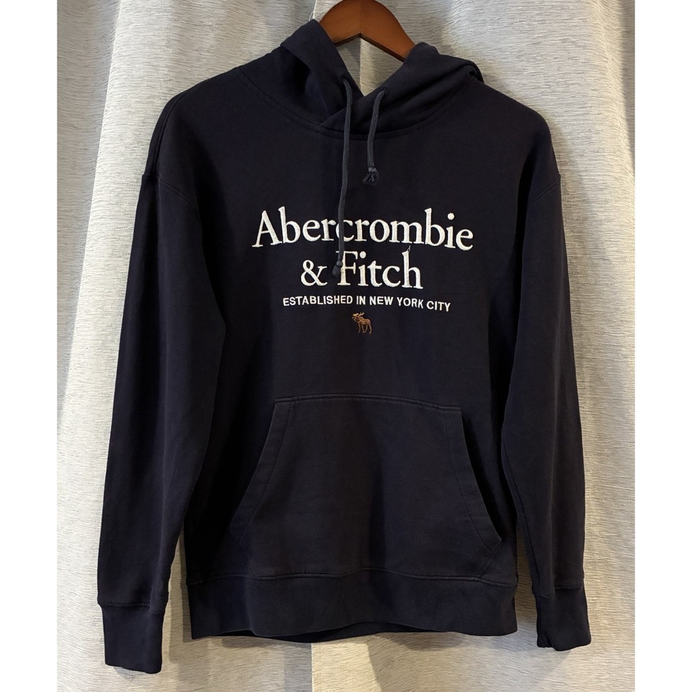 Abercrombie & Fitch Sweater Mens Size XS Soft Fleece Relaxed Hoodie Blue